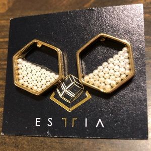 Esttia gold tone and faux pearl earrings
